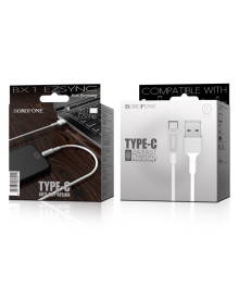 Кабель USB - TYPE C  BOROFONE BX1 EzSync  1 метр, 2A, ПВХ, белый