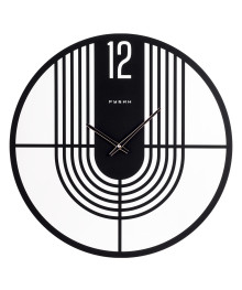 Часы настенные СН 5006 - 002 из металла, d=50 см, открытая стрелка, черный матовый "Мишень" (5)