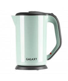 Чайник Galaxy GL 0330 салатовый (2 кВт, 1,7л, двойная стенка нерж и пластик) 6/упибирске. Чайник двухслойный оптом - Василиса,  Delta, Казбек, Galaxy, Supra, Irit, Магнит. Доставка