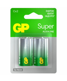Бат LR14          GP Super G-Tech 2 шт в блистере (GP 14AA21-2CRSBC2 20/160)