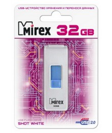 USB2.0 FlashDrives32 Gb Mirex SHOT WHITEовокузнецк, Горно-Алтайск. Большой каталог флэш карт оптом по низкой цене со склада в Новосибирске.