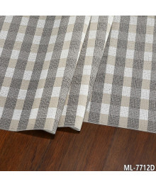Клеенка Grace Лейс ML-7712D матовая ажурная бело-серо-бежевая клетка. 380г/м2 1,37х20м (+-3см)