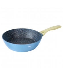 LARA LR01-12-24 Сковорода SANTORINI WOK 24см/2.1л Granit, индукц дно, крышка, ручка soft touch