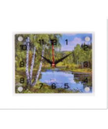 Часы настенные СН 2026 - 489 Лебеди в лесном озере прямоуг. (20х26) (10)астенные часы оптом с доставкой по Дальнему Востоку. Настенные часы оптом со склада в Новосибирске.