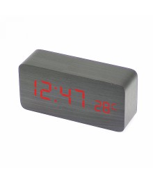 часы настольные VST-862-1 чёрный корпус (красн цифры, термометр) (без блока, питание от USB)