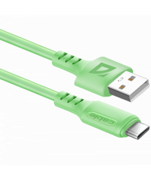 Кабель USB - TYPE C F207 ,green, 1м, 2,4А,силикон пакет Defender