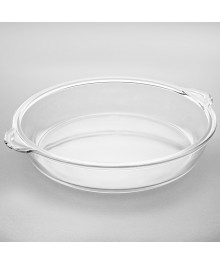 Форма для запекания Забава РК-0043  стекло круглая с ручками 2,2л, 29.8*26.3*5.3 см (12)Формы для выпечки оптом с доставкой. Купить формы для выпечки оптом с доставкой.