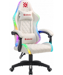 Кресло игровое  Energy белый ,RGB,4 класс,PU  DEFENDER