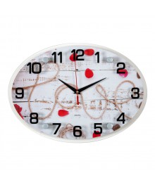 Часы настенные СН 2434 - 978 Love овальн (24х34) (10)астенные часы оптом с доставкой по Дальнему Востоку. Настенные часы оптом со склада в Новосибирске.