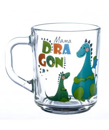 Кружка  стекло 200мл  Green tea Дракончики  (527006)