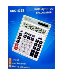 калькулятор  SDC-432S (12 разрядов, настольный, серый)