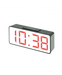 часы настольные VST-886/1 (красный) зеркальные+дата+температура  (без блока, питание от USB)стоку. Большой каталог будильников оптом со склада в Новосибирске. Будильники оптом по низкой цене.