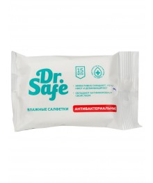 Салфетки влажные DR.SAFE антибактериальные  15шт.Товары первой необходимости, маски, санитайзеры оптом в Новосибирске