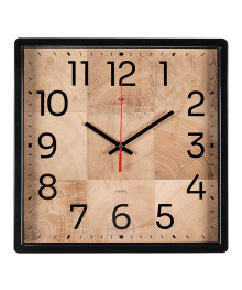 Часы настенные СН 3028 - 012 квадрат 30х30см, корпус черный "Фактура" (10)