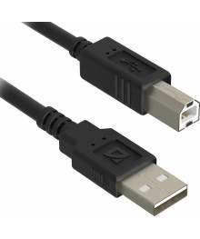 Кабель USB 2.0 никель, A штекер -Bштекер, 30AWG ,5м, для принтера/сканера,  DEFENDERВостоку. Адаптер Rolsen оптом по низкой цене. Качественные адаптеры оптом со склада в Новосибирске.