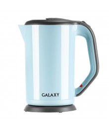 Чайник Galaxy GL 0330 голубой (2 кВт, 1,7л, двойная стенка нерж и пластик) 6/упибирске. Чайник двухслойный оптом - Василиса,  Delta, Казбек, Galaxy, Supra, Irit, Магнит. Доставка