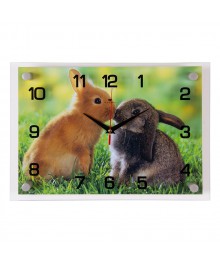 Часы настенные СН 2535 - 098 Год Кролика 2023 прямоугольн (35x25) (10)астенные часы оптом с доставкой по Дальнему Востоку. Настенные часы оптом со склада в Новосибирске.