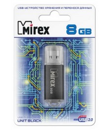 USB2.0 FlashDrives 8Gb Mirex UNIT BLACKовокузнецк, Горно-Алтайск. Большой каталог флэш карт оптом по низкой цене со склада в Новосибирске.