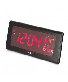 Часы настенные VST795S-1 красн (температура, влажность)астенные часы оптом с доставкой по Дальнему Востоку. Настенные часы оптом со склада в Новосибирске.