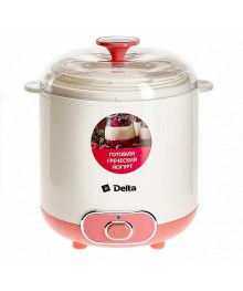 Йогуртница DELTA DL-8401 : 20 Вт, Объем контейнера 1,5 л., белый с розовым (12)