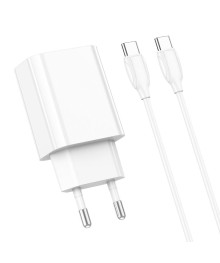 Блок пит USB сетевой  BOROFONE BA65A + кабель IOS Lighting - Type-C 1м Белый (PD20W, 3000mA)