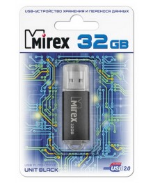 USB2.0 FlashDrives32 Gb Mirex UNIT BLACKовокузнецк, Горно-Алтайск. Большой каталог флэш карт оптом по низкой цене со склада в Новосибирске.