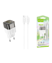 Блок пит USB сетевой  HOCO C125A Черный + кабель IOS Lighting (PD20W, 3000mA)
