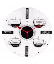 Часы настенные СН 3433 - 001 прозрачные, открытая стрелка "Coffee time"астенные часы оптом с доставкой по Дальнему Востоку. Настенные часы оптом со склада в Новосибирске.