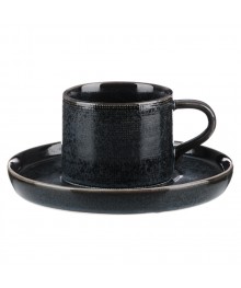 Блэк Джинс набор чайный 2 предмета, чашка 220мл, блюдце 16см, керамикакерамики в Новосибирске оптом большой ассортимент. Посуда фарфоровая в Новосибирскедля кухни оптом.