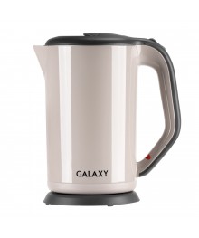Чайник Galaxy GL 0330 бежевый (2 кВт, 1,7л, двойная стенка нерж и пластик) 6/упибирске. Чайник двухслойный оптом - Василиса,  Delta, Казбек, Galaxy, Supra, Irit, Магнит. Доставка