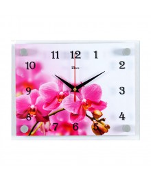Часы настенные СН 2026 - 800 Орхидея прямоугольн (20х26) (20)астенные часы оптом с доставкой по Дальнему Востоку. Настенные часы оптом со склада в Новосибирске.