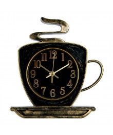 Часы настенные СН 2523 - 002 Чашка черный с золотом Классика (25x24) (10)астенные часы оптом с доставкой по Дальнему Востоку. Настенные часы оптом со склада в Новосибирске.