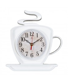 Часы настенные СН 2523 - 003W Чашка белый  Классика (25x24) (10)астенные часы оптом с доставкой по Дальнему Востоку. Настенные часы оптом со склада в Новосибирске.