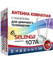 Антенна ком. Selenga 107A активная (усил, DVB-T2/MB+ДМВ, блок питания USB/5В/33дБ)Антенны для телевизора оптом. Новосибирск
