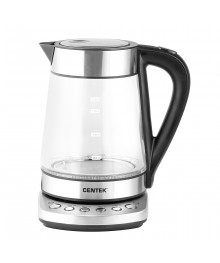 Чайник Centek CT-0060 Dubai, 1.7л 2100Вт, стенд с 4 темп. режимами, LED-подсветка, отделка нерж.сомольск-на-Амуре. Большой каталог металлических чайников Казбек, Василиса,  Delta, Galaxy, Irit, М