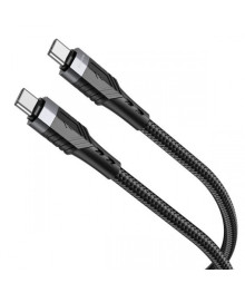 Кабель Type-С - Type-C Borofone BU35 Influence 1.2 метра, 60W, 3A, нейлон, черный