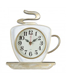 Часы настенные СН 2523 - 004 Чашка белый с золотом Классика (25x24) (10)астенные часы оптом с доставкой по Дальнему Востоку. Настенные часы оптом со склада в Новосибирске.