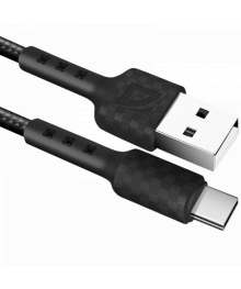 Кабель USB - TYPE C F181, black, 1м, 2,4А,нейлон пакет Defender