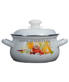 Кастрюля грушевидная 3,0л "ИТАЛЬЯНСКАЯ КУХНЯ" С-3912АП2/4 (4) (4/уп)Посуда эмалированная оптом Сталь Эмаль. Эмалированные кастрюли оптом.