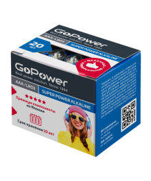 Бат LR3            GoPower BOX20 Shrink 4 Alkaline 1.5V (4/20/640)