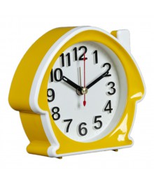 Часы будильник  B6-003 кварц, корпус желтый с белым "Классика" (40)стоку. Большой каталог будильников оптом со склада в Новосибирске. Будильники оптом по низкой цене.