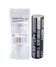 Акк  литиевый ROBITON LI186NP2600FPK с плоским контактом без защиты 2600mAh, 3.7V PK1