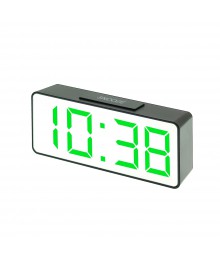 часы настольные VST-886/4 (зелёные) зеркальные+дата+температура  (без блока, питание от USB)стоку. Большой каталог будильников оптом со склада в Новосибирске. Будильники оптом по низкой цене.