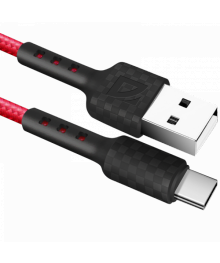 Кабель USB - TYPE C F181, red, 1м, 2,4А,нейлон пакет Defender