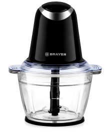 Измельчитель BRAYER 1406BR, 500 Вт, AC мотор, Стекл чаша 1 л, 2 лезвия из нержав, 2 скорости