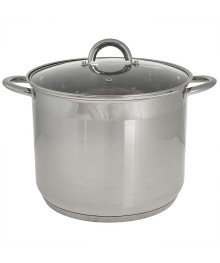 WEВBER Кастрюля BE-369/2  15л, нерж сталь со стеклянной крышкой,  28*23см