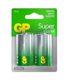 Бат LR20          GP Super G-Tech 2 шт в блистере (GP 13AA21-2CRSBC2 20/160)