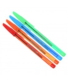 Ручка шариковая ClipStudio синяя, цветной прозрачный корпус, 1мм, 4 цвета, 48шт/уп