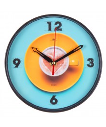 Часы настенные СН 2019 - 001 черный "Чашечка кофе" круглые (20х20) (10)астенные часы оптом с доставкой по Дальнему Востоку. Настенные часы оптом со склада в Новосибирске.