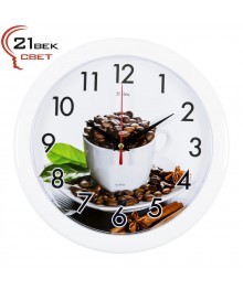 Часы настенные СН 2323 - 172W Чашечка кофе с корицей круглые (23x23) (10)астенные часы оптом с доставкой по Дальнему Востоку. Настенные часы оптом со склада в Новосибирске.